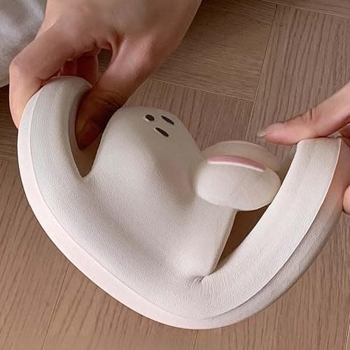 Cute Cartoon Rabbit Bath Slippers - Soft Bottom Indoor Home Slippers for Women, Comfy House Shoes for Bathroom thumbnail 2