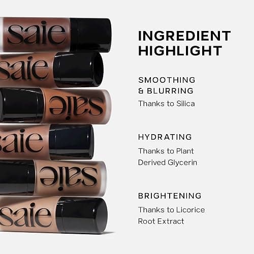 Saie Dew Bronze - Hydrating Liquid Bronzer Stick For a Sun Kissed Glow - Liquid Contour Stick Infused with Nourishing Skin Care Ingredients - Sculpted Face Makeup Essential - Salt (0.4 oz) thumbnail 8