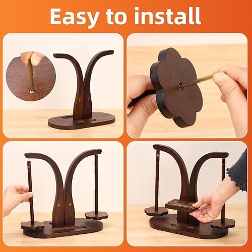Yarn Holder for Crocheting， Magnetic Yarn Holder, Wood Rotary Yarn Spool Holder,Portable Wrist Yarn Holder, Holder Gifts for Crochet Lovers thumbnail 6