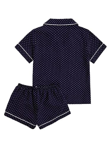 Verdusa Women's 2 Piece Pajama Sets Lightweight Fall Pajamas Cute Pj Set Button Shirt with Shorts Lounge Pjs thumbnail 2
