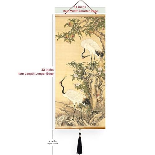EAPEY Prints Chinese Scroll Hanging Japanese Wall Art Fengshui Painting Decor Ancient Paintings Replica thumbnail 2