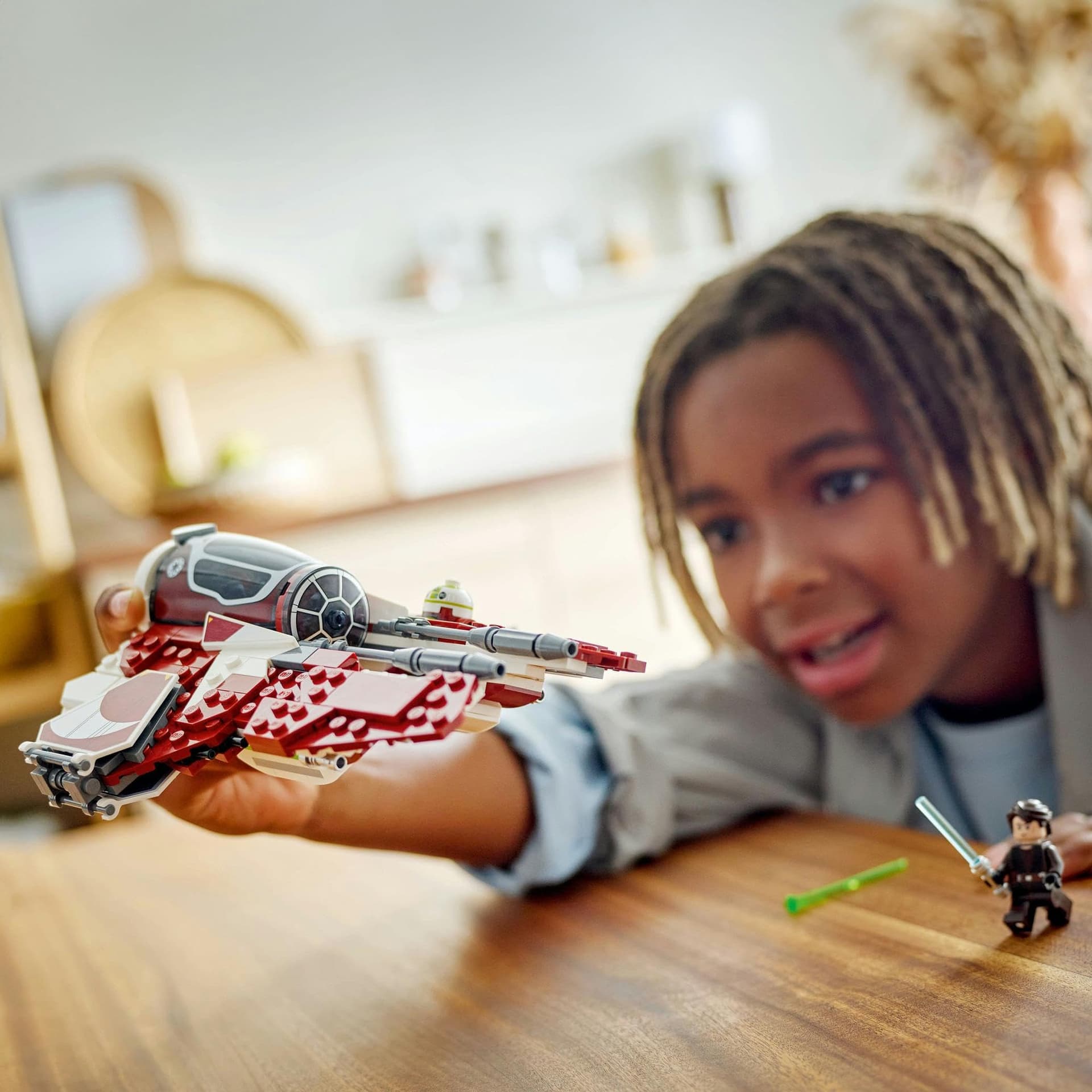 LEGO Star Wars Ahsoka’s Jedi Interceptor Building Toy for 8+ Year Old Boys & Girls, Set Features 2 Minifigures with Lightsabers and Droid Figure for The Clone Wars Fans, Buildable Kids Toy 75401 thumbnail 8
