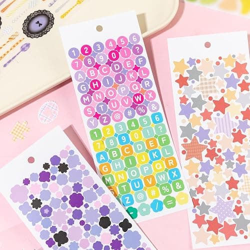 PRSTINCOL Cute Sticker Book, Dark Purple | 30 Sheets, Journaling and Scrapbooking Stickers, Letter and Pattern Self-Adhesive, For Planner, Bullet Journal, Scrapbook thumbnail 2