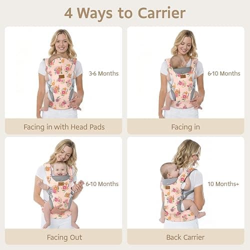 YooxArmor Baby Carrier, Ergonomic Adjustable Toddler Carriers for 7-33 Lbs, Cozy Lightweight Infant Carrier with Neck Support, Baby Chest Carriers with Lumbar Support for Parents (4-36 Months) thumbnail 5