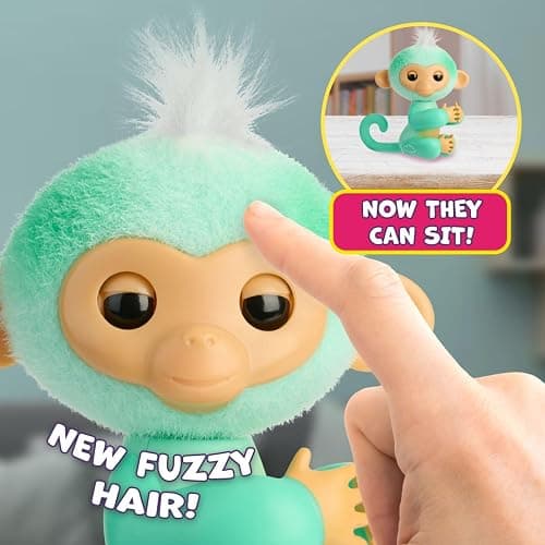 Fingerlings 2023 New Interactive Baby Monkey Reacts to Touch – 70+ Sounds & Reactions – Ava (Teal) thumbnail 6