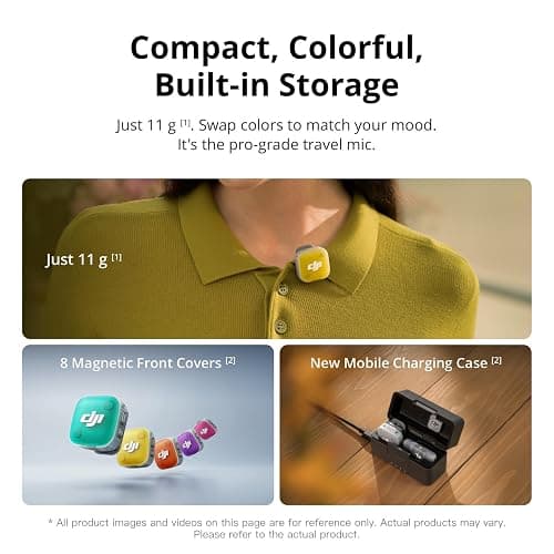 DJI Mic Mini 2 (2 TX + 1 Mobile RX + Charging Case), Lavalier Wireless Vlogging Mic for iPhone/Android/Camera, Bluetooth Microphone, Plug-and-Play, 90h Battery, Streaming, Noise Cancelling thumbnail 2