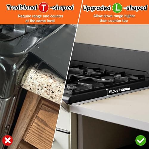 Stainless Steel Stove Gap Covers (2PCS), Stove Gap Filler, Range Trim Kit, Counter Guard for Kitchen Stovetop, Heat Resistant & Easy Clean, Adjustable Length 13.8'' to 27.5'' Silver thumbnail 4