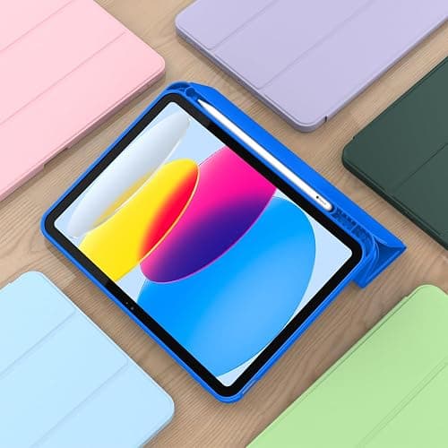 ToaPoia Case for iPad (A16) 11 Inch 2025/iPad 10th Generation 10.9 Inch 2022, Slim Trifold Stand Protective Cover with Pencil Holder and Soft TPU Back,Support Auto Sleep/Wake (Medium Blue) thumbnail 6