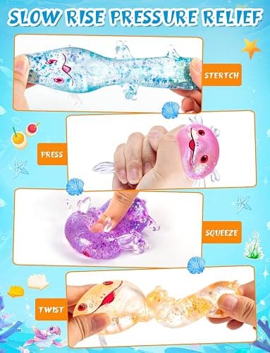4PCS Glitter Axolotl Stress Relief Ball Axolotl Sensory Fidget Toys Cute Axolotls Toys for Adults Kids Soothing Classroom Office Birthday Party Gift (4 Colors) thumbnail 5