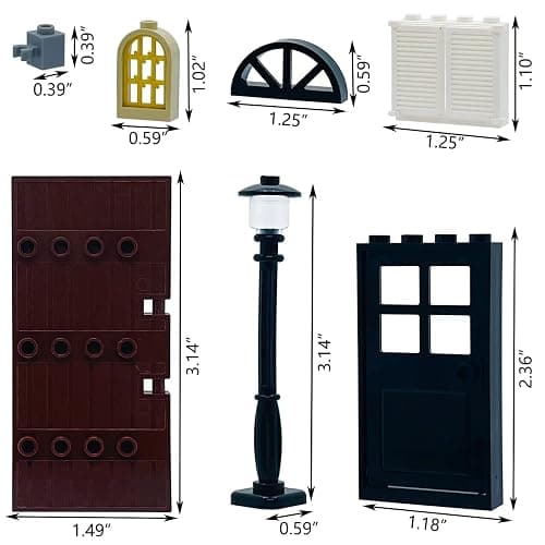 Building Bricks Kit Glasses Windows and Doors Set Accessories Compatible for Generic Classic Bricks for Kids Boys Grils Building Kits fits with Major Brands thumbnail 3