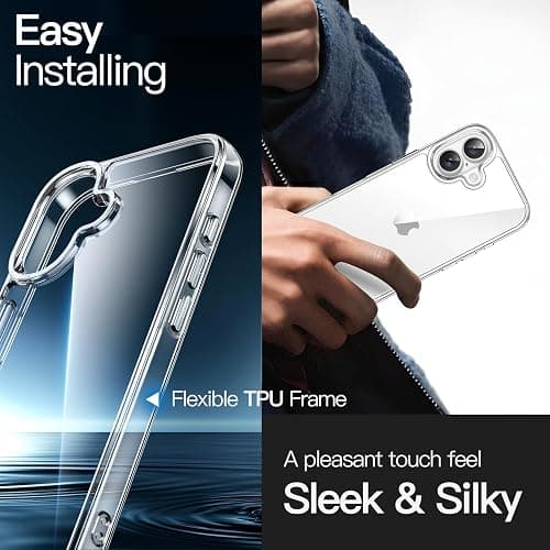 JETech Case ONLY for iPhone 16 Plus 6.7-Inch, Non-Yellowing Shockproof Phone Bumper Cover, Anti-Scratch Clear Back (Clear) thumbnail 6