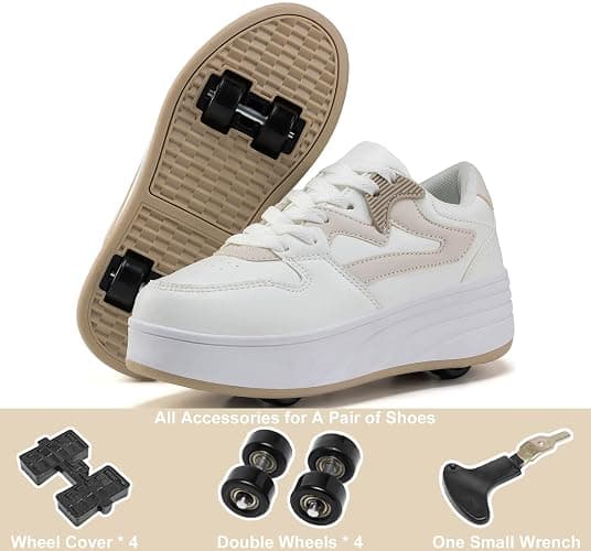 ANEFUN Roller Skate Shoes for Kids Boys Girls Sneakers with Detachable Wheels Sport Shoe thumbnail 4