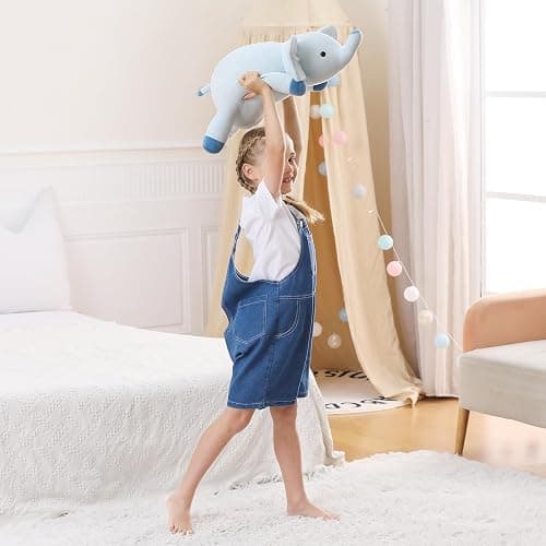 WeBingo Weighted Elephant Stuffed Animals 24", 4.2 Pounds Blue Weighted Plush for Kids Adults Boys Girl, Cute Plushies Soft Pillow Toy for Christmas, Valentine's, Birthday Gifts thumbnail 5