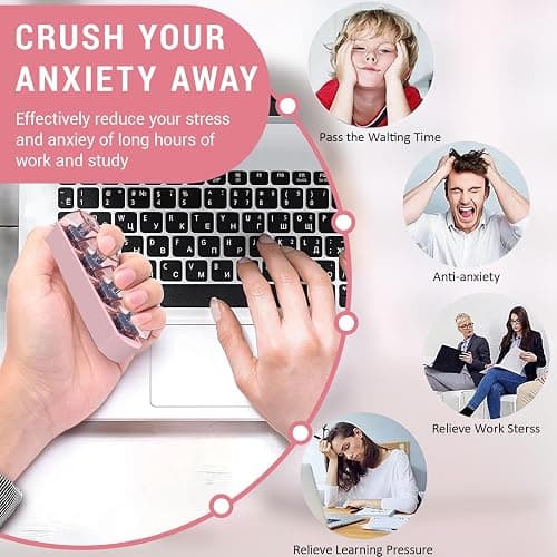 FunnAura Keyboard Fidget Toy with LED, 4 Button Keychain Toys Gift for Boys Girls(Pink) thumbnail 4