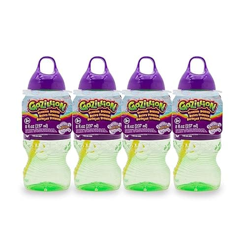 Gazillion 8 Ounce Bubble Solution 4 Pack - Great Bubbles for Kids, Great for Kids Parties, Non-Toxic & Safe