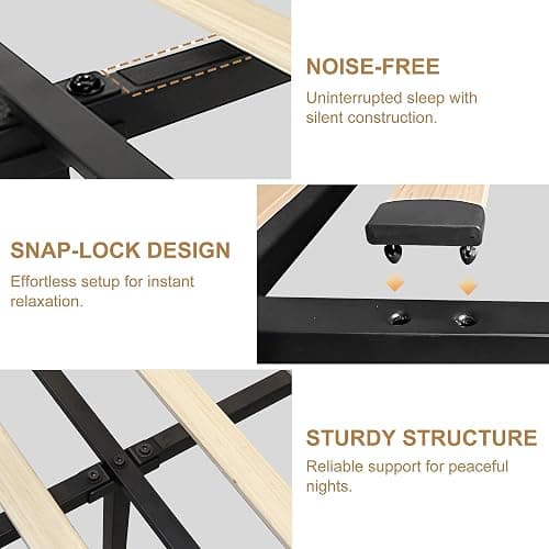 Torana Queen LED Bed Frame with 2 Drawers, Soft Velvet Platform Bed with Diamond Tufted Headboard Footboard and 2 Side Pockets, Mattress Foundation with Wooden Slats Support No Box Spring Needed Cream thumbnail 8