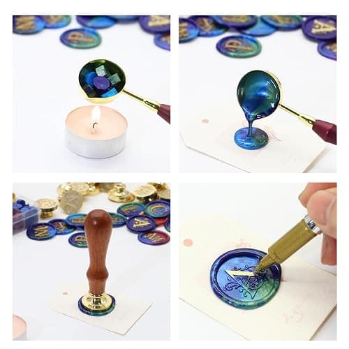 SWANGSA Star Wax Seal Stamp with 200pcs Sealing Wax Beads Kit, Great for Embellishment of Wedding Invitations, Wine Packages, Gift Wraps thumbnail 6
