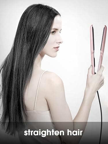 ANGENIL Flat Iron Wide 1.6 Inch Hair Straightener for Thick Hair, Dual Voltage Hair Straightener and Curler 2 in 1, Ceramic Flat Iron with Silicone Heat Resistant Mat Pouch, Fast Heating, LCD Display thumbnail 4