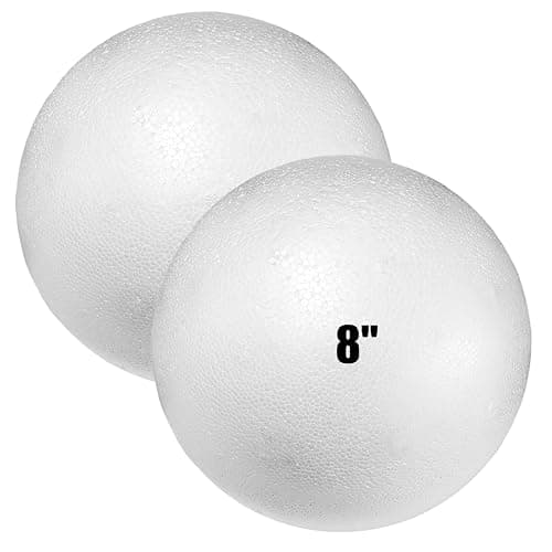 Styrofoam Balls 8 Inch,2PC Large White Foam Balls for Crafts | DIY Craft Giant Foam Ball for Home and School,Smooth Solid Round Ball(Styrofoam-8in-2pc) - Image 1