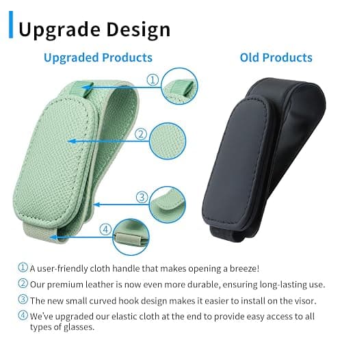 Yuoyar 2 Packs Magnetic Sunglass Holder for Car Visor - Universal Sunglasses Clip for Different Size Eyeglasses - Convenient Interior Car Accessories (Green) thumbnail 2