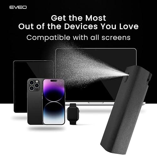 EVEO Screen Cleaner Spray and Wipe - 2-in-1 Car Screen Cleaner & iPhone Cleaner Touchscreen Mist Cleaner for Laptop, Computer, MacBook, iPad and More - Streak-Free Shine -2 Pack (Grey & Rose Gold) thumbnail 8
