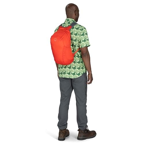 Osprey Ultralight Collapsible Stuff Pack - Lightweight, Packable Travel Backpack — Extra Bag For Travel and Every Day — 18 L Capacity Daypack to Expand Luggage, Tundra Green thumbnail 11