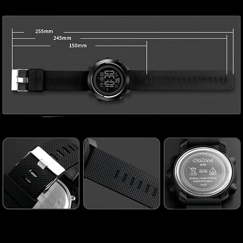 Digital Watch Sports Waterproof Military Back Light Small Watch for Men Black 1426 thumbnail 4