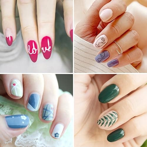 Pinceau Nail Art Ongles Gel Professionnel avec Capuchon Bouchon - LEA-SHALL 5 Pièces Pinceaux Fin Liner/Plat/Rond/Acrylique French pour Ongle Peinture Acrylique UV Construction Set ã Brosses Strass thumbnail 6