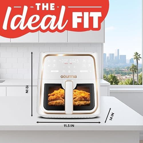 Gourmia 8 Qt Air Fryer, 8 Presets with Digital Display, FryForce 360° Technology, Easy View Window & Interior Light, Dishwasher Safe Basket, White thumbnail 2
