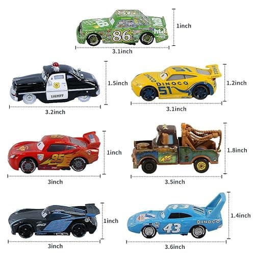 7PCS Car Toys 2 3 Cruz Sheriff The King Jackson Car Diecast Toy Set for Kids Boys thumbnail 2