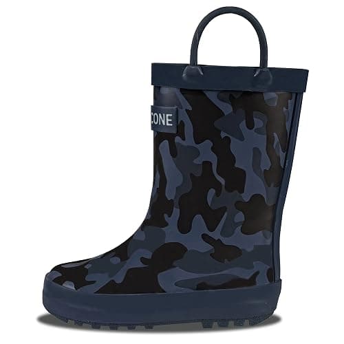 Lone Cone Kids Rain Boots for Girls & Boys – Waterproof Natural Rubber Toddler Rain Boots with Non-Slip Outsole & Easy Pull Handles – Solid, Pattern & Glitter Designs - Image 1