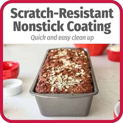 GoodCook Nonstick Loaf Pan Extra-Large Heavy-Duty Steel Bakeware with Easy-Clean Non-Stick Coating, Oven & Dishwasher Safe Pan for Meatloaf Breads Cakes Lasagnas Casseroles & More, 13 x 5-Inch, Gray thumbnail 5
