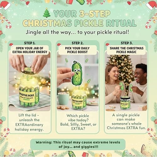 60 Positive Pickle Cards Jar, Stocking Stuffers, Xmas Christmas White Elephant Gifts For Teenage, Women, Adults, Mom, Teachers, Sisters, Friends, Teen Girl Gifts Trendy Stuff thumbnail 4