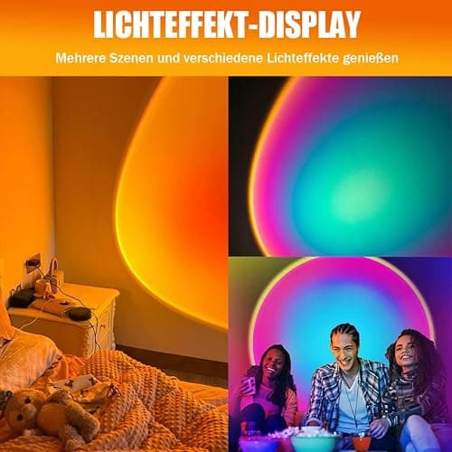xoddi Sunset Lamp Led Lights for Bedroom Sunset Projection with APP, 16 Colors Night Light 360° Rotation Sun Lamp for Bedroom Decor and Aesthetic Room Decor Gifts for Women thumbnail 8