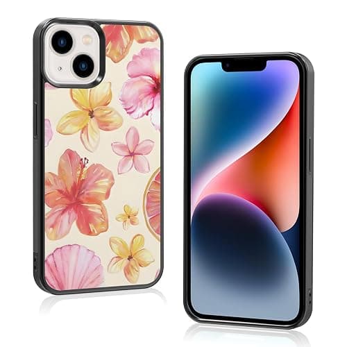 Axulimin Cute Seashell Tropical Summer Aesthetic Phone Case for iPhone 14 & iPhone 13 (6.1") Case for Teen Girls Women Kids Girls (Floral Pink) thumbnail 2