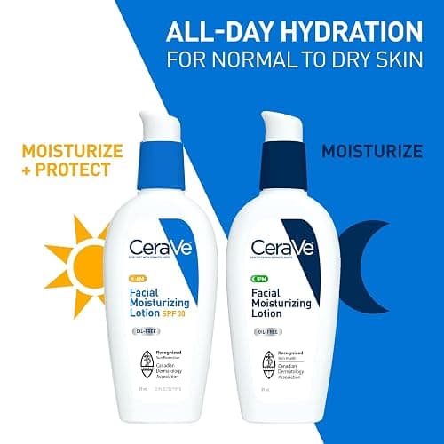 CeraVe Face Cream BUNDLE, Cerave AM Facial Moisturizing Lotion with SPF 30 & PM Facial Moisturizing Lotion, Formulated with Hyaluronic Acid & Ceramides, Non-Greasy, Gentle on Skin & Fragrance-Free thumbnail 8