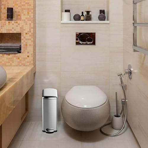 Garvee 8-Gallon (30l) Slim Stainless Steel Trash Bin with Inner Bucket, Narrow Step-on Garbage Can with Soft-Close Lid – Ideal for Kitchen, Bathroom, or Office, Silver thumbnail 6