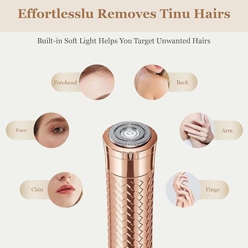 BLIBEE Facial Hair Removal for Women, Rechargeable Hair Removal Device, Painless Face Electric Razor/Shaver for Lip, Arms, Face, Peach Fuzz (Gold) thumbnail 3