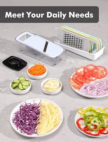 Geedel Professional Mandoline Slicer for Kitchen, Multi Purpose Vegetable Slicer Cutter, Vegetable Cutter Onion Cutter for Veggie Fruit Cheese thumbnail 7
