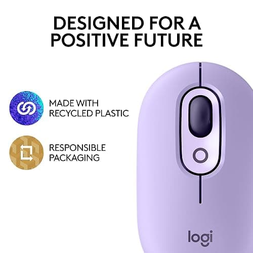 Logitech POP Mouse, Compact and Portable Wireless Bluetooth Mouse - Cosmos | Compact, portable, programmable buttons, easy-switch between up to 3 devices, for laptop, tablet, PC thumbnail 5