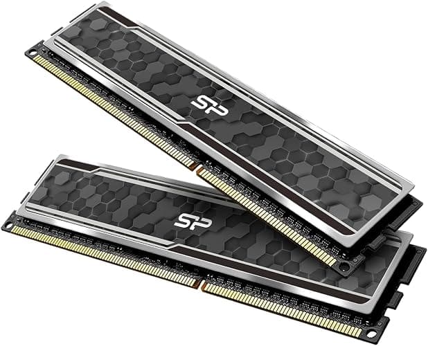 Silicon Power Value Gaming DDR4 RAM 16GB (2x8GB) 3200MHz (PC4 25600) 288-pin CL16 1.35V UDIMM Desktop Memory Module with Heatsink Grey SU016GXLZU320BDAJ5 - Image 1