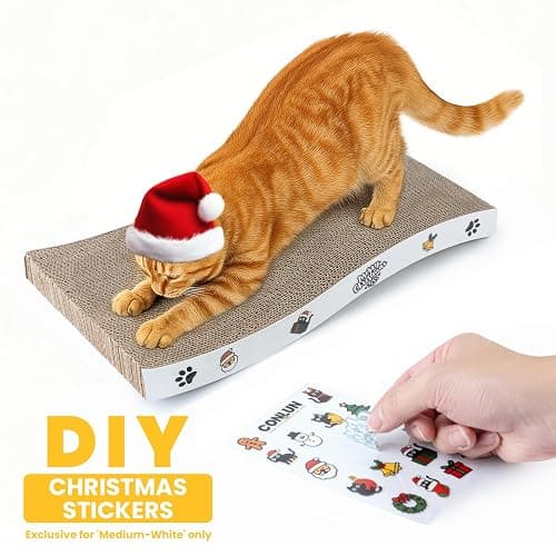 Cat Scratcher, Durable Scratch Pad, Corrugated Cardboard Scratching Board for Indoor Cats, Heavy Duty, Double-Sided Usability, Recyclable, with Catnip thumbnail 2