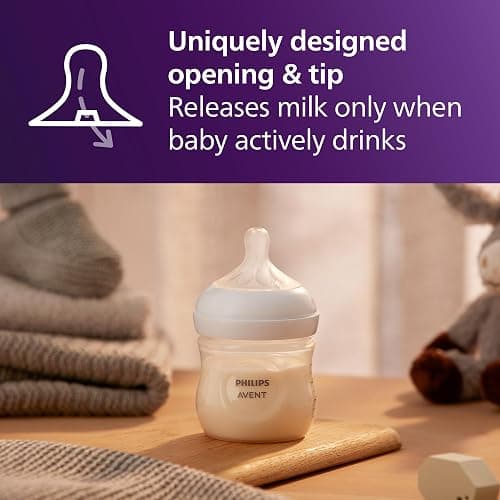 Philips Avent Natural Baby Bottle with Natural Response Nipple (Slow Flow, Flow 2), 4oz, 3-pack, SCY900/03 thumbnail 3
