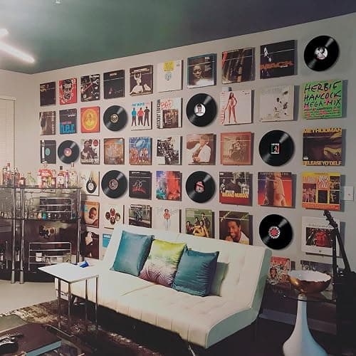 LZYKJGS 6 Stück Vinyl Schallplatte Retro, Schallplatten Dekoration Wand, Rollmusik Partydekoration Schallplatte, für Dekoration von Bars, Café, Zuhause (12 inch) thumbnail 7