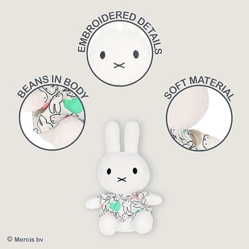Kids Preferred Miffy Plush 8" Miffy Head Logo Dress - Sitting Dutch Bunny by Dick Bruna, Soft Stuffed Plush for Girls & Boys Ages 0 Months, 8 Inches thumbnail 4