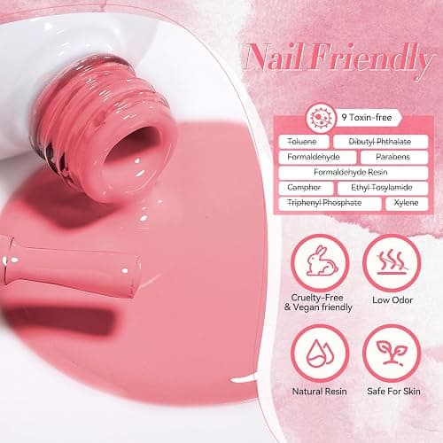 Born Pretty Nude Pink Gel Nail Polish Netural Gel Polish Spring Summer Valentine's Day Nail Art Manicure Collection 6PCS thumbnail 7