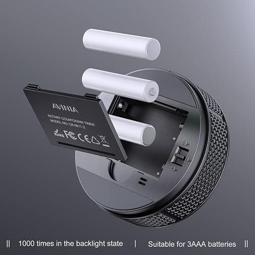 AVINIA Digital Kitchen Timers, Visual timers Large LED Display Magnetic Countdown Countup Timer for Classroom Cooking Fitness Baking Studying Teaching, Easy for Kids and Seniors Black thumbnail 4