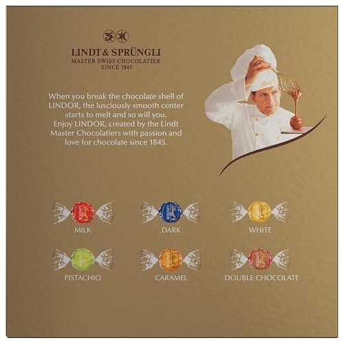 Lindt LINDOR Assorted Chocolate Truffles 90 Count Gift Box, Chocolate Candy with Smooth, Melting Truffle Center, 38.4 oz. Box thumbnail 7