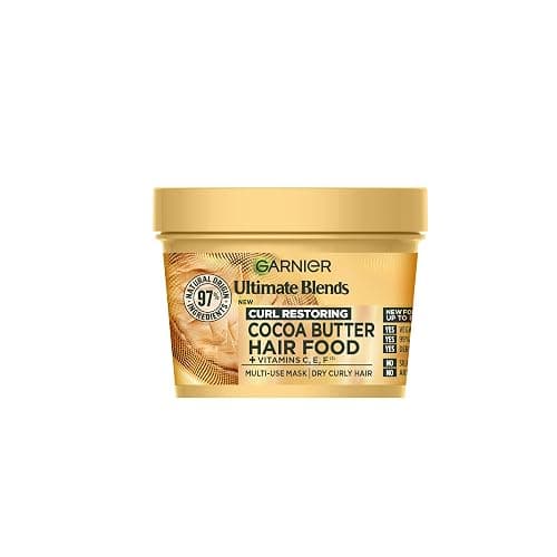 Garnier Hair Food Multi-use Hair Treatment Mask, Cocoa Butter, 400ml | Up to 72H Curl Bounce, Made of 97% Natural Origin Ingredient, No Silicones, No Artificial Colorants, Cruelty Free, Vegan - Image 1