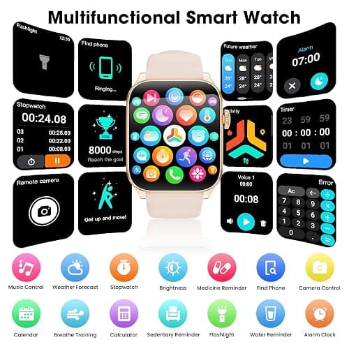 Smart Watches for Men Women, 1.91" HD Curve Screen Smartwatch (Answer/Make Call), Fitness Tracker with Heart Rate/Sleep Monitor, Pedometer, 100+ Sport Modes, Smart Watch for Android iPhone (Pink) thumbnail 7